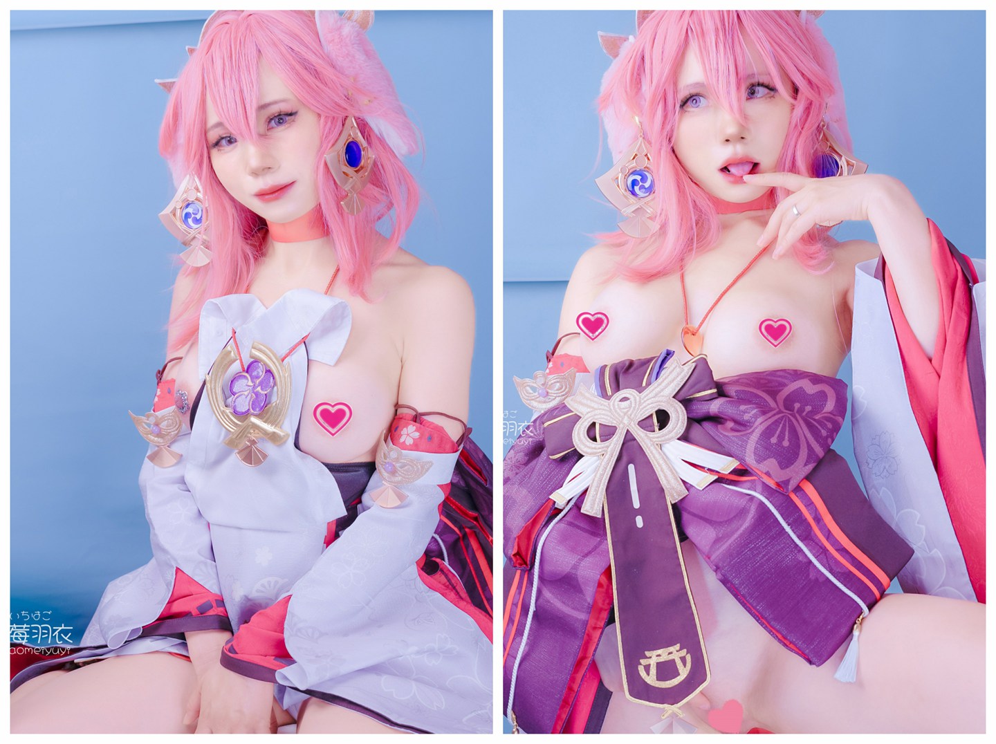 Cosplay 网红写真 草莓羽衣 - 八重神子