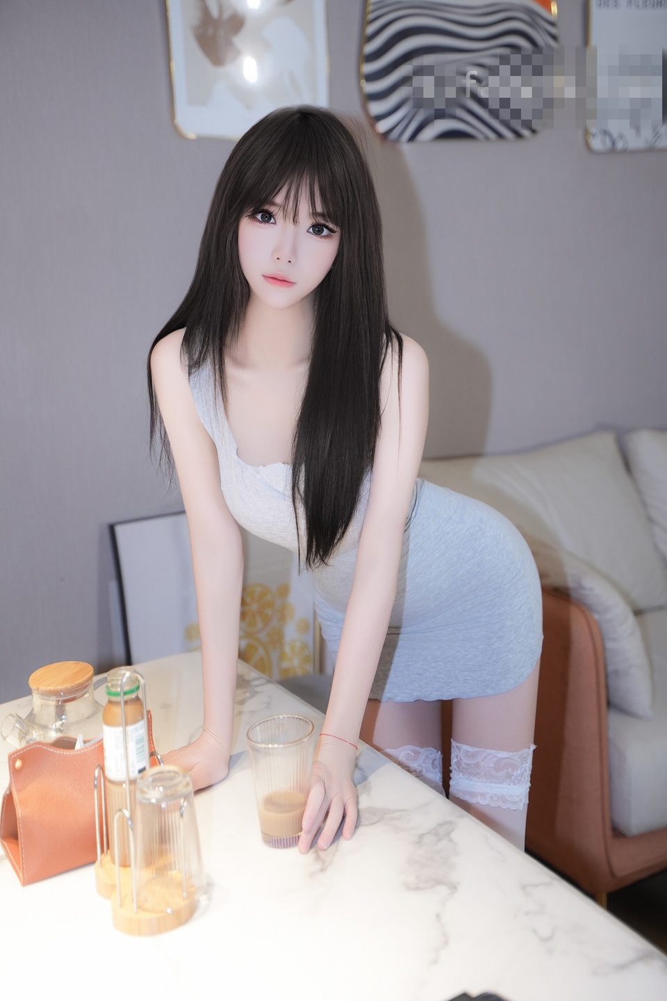 秀人网沐言 性感小美女灰丝短裙 大尺度剧情 