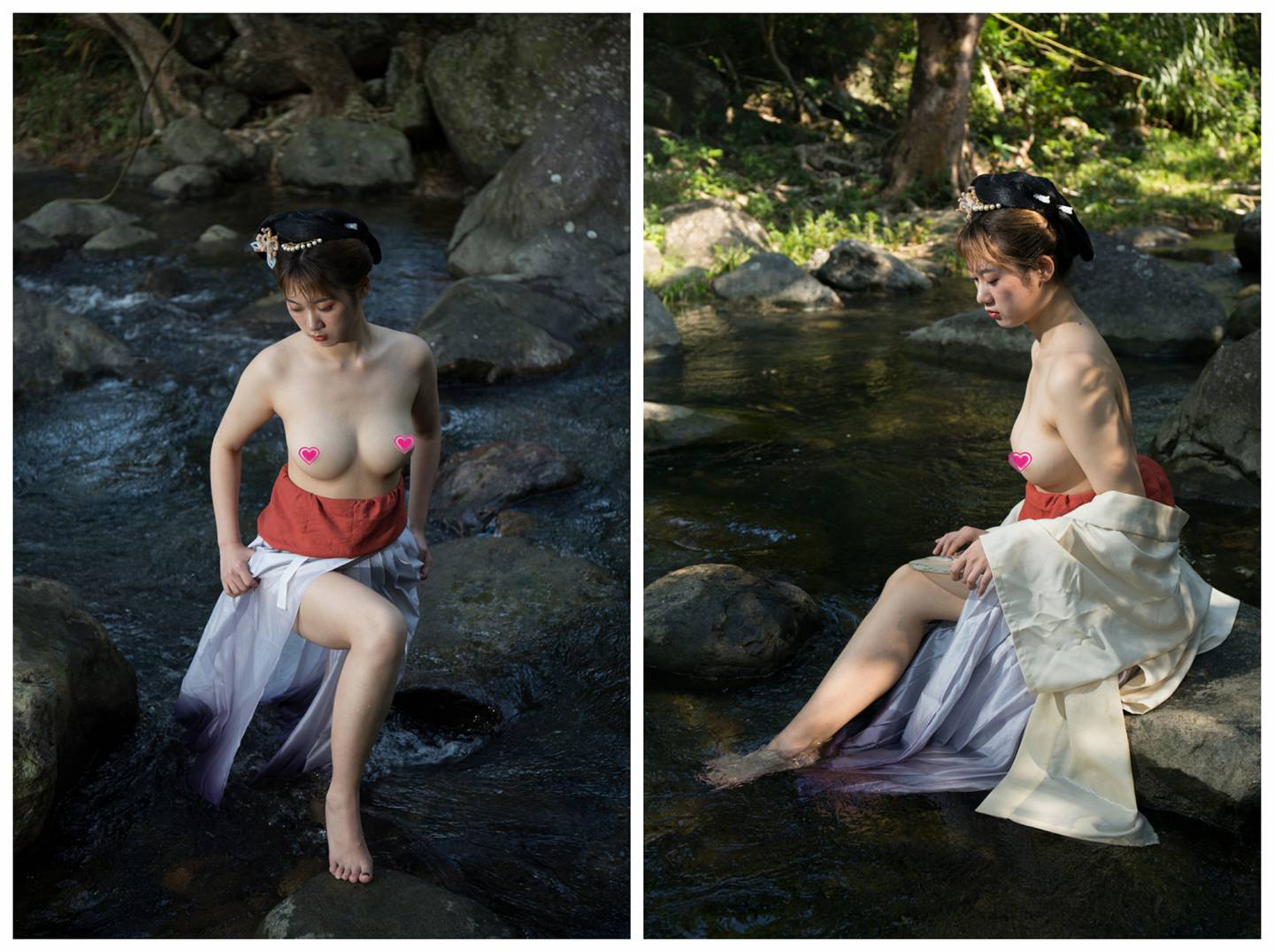 「水月镜花」国模林子遥汉服外景特辑 - 清泉濯缨下的东方绮梦 4K超清典藏版