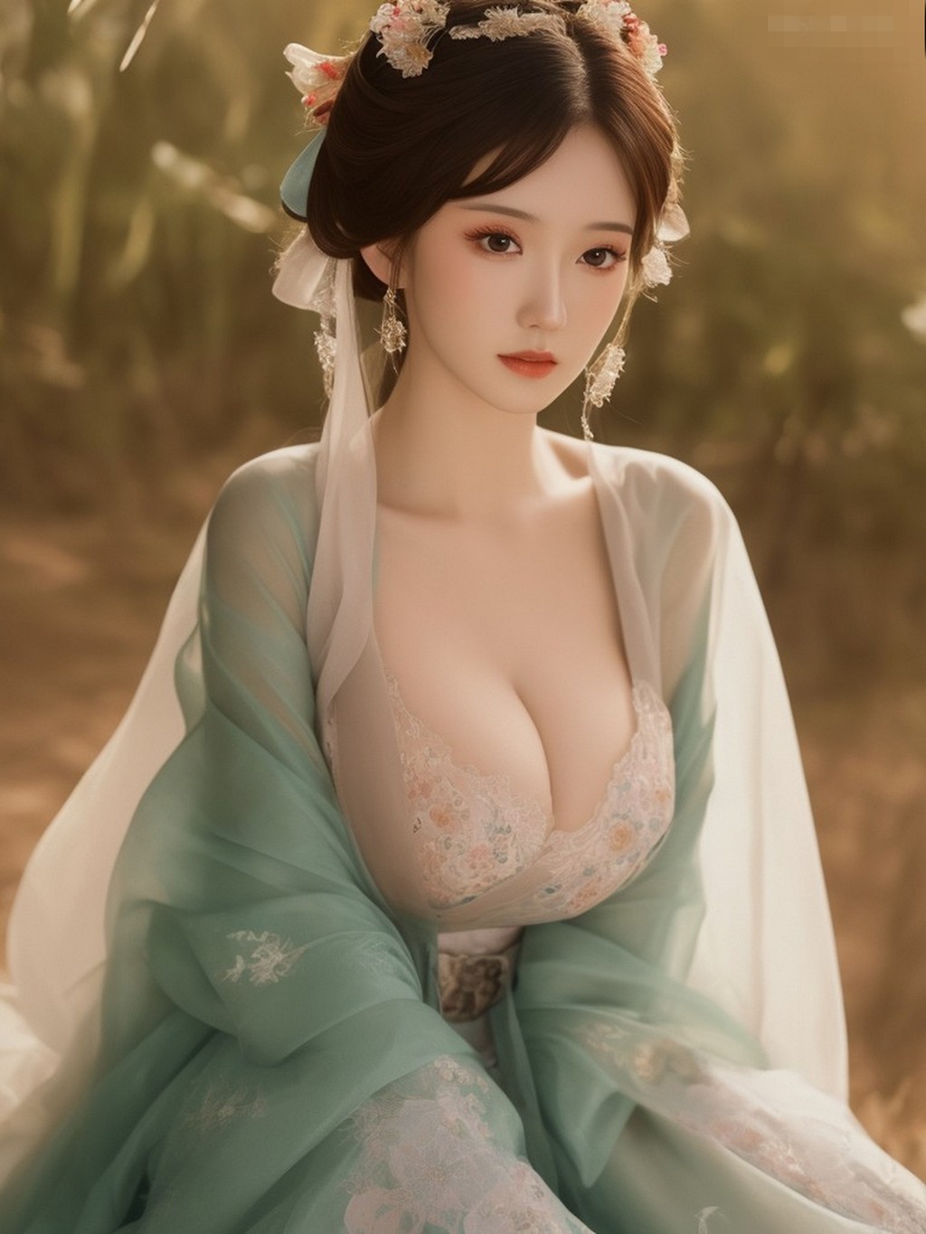 最新模型AI生成 教室姐妹花 沙滩派对 古风优雅女神