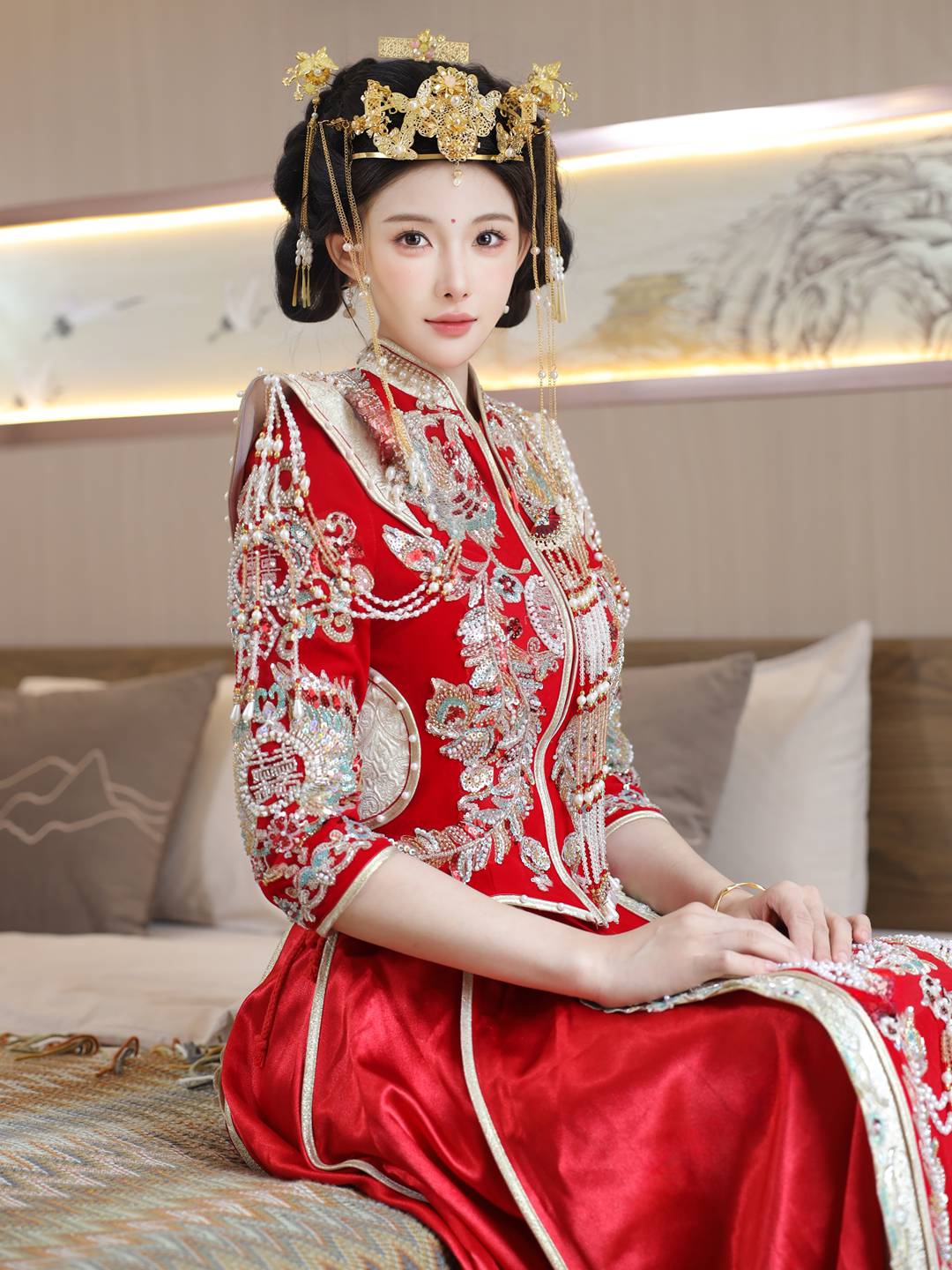 梨霜儿最新超清480元写真全集｜国风新娘主题唯美私房大片·红妆凤冠高颜值反差感收藏版